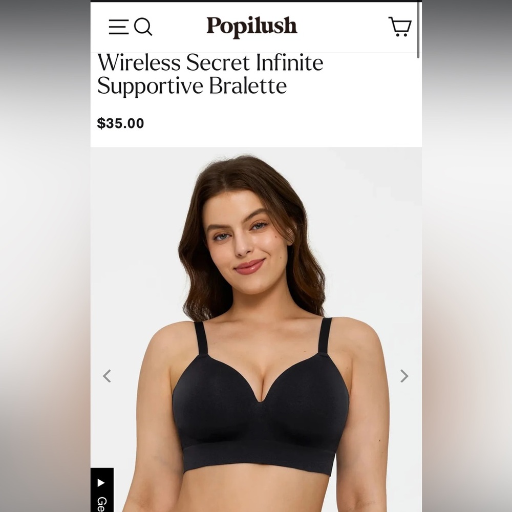 Popilush Wireless Supportive Bralette in Black